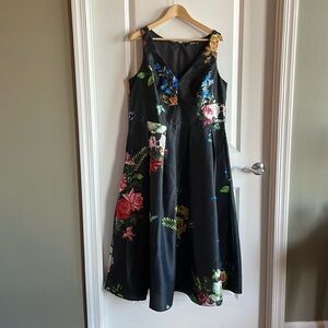 Custom made black floral gown
